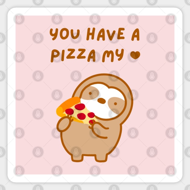 You Have A Pizza My Heart Sloth Sticker by theslothinme